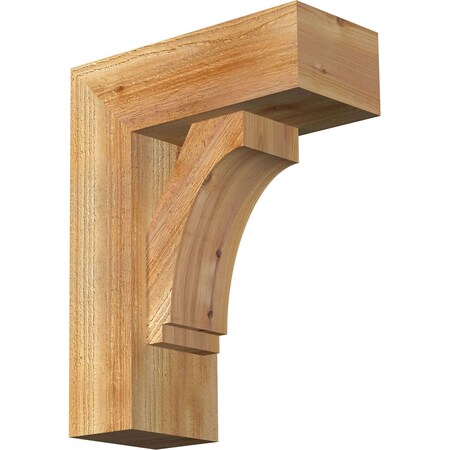 Ekena Millwork Imperial Block Rough Sawn Bracket w/ Offset Brace, Western Red Cedar, 6"W x 14"D x 18"H BKT0604X14X18IMP05RWR
